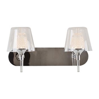 Radiant RW151 Galton Wall Light-230V LED 2x5W 3200K Energy saving Chrome and Clear