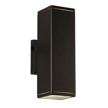 Radiant RW169B Beam Square Wall Light Outdoor Black 2xGU10 Black