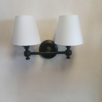 Restoration Hardware WYN-68030160 Lugarno Double Sconce Matt Black (Excludes Shades)