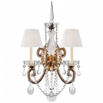 Ralph Lauren WYN-RL2231AG-S-EU Adrianna Double Sconce Antique Gild And Crystal E14 40W Max