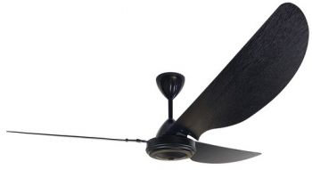Solent Fans High Breeze Motor Black, Blade Wood Negundo 3 x 1500mm Black, 5 Speed Wall Control 1 Switch (Multiple Fan Remotes/Controls)