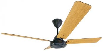 Solent Fans High Breeze Motor, Blade Wood 4 x 1200mm, 5 Speed Wall Control (Multiple Colours/Finishes)