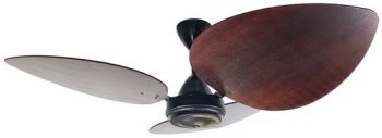 Solent Fans High Breeze 100 Motor, Blade Wood Palm Leaf Oval 3 x 1400mm, 5 Speed Wall Control 2 Fan (Multiple Colours/Finishes)