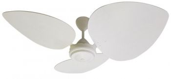 Solent Fans High Breeze 100 Motor French White, Palm Leaf Oval 3 x 1200mm French White (Multiple Fan Remotes/Controls)