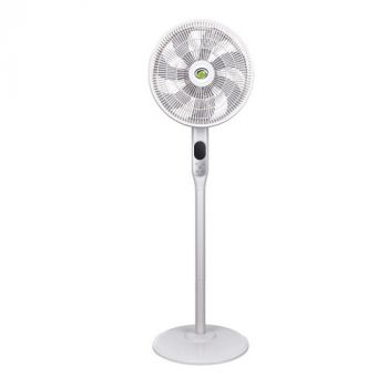 Solent Fans 400mm 9 Speed 7 Blade Pedestal Fan with Remote White