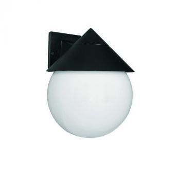 Spazio Outdoor Wall Light 1015.200 Tophat ABS body with PMMA diffuser 40W Black