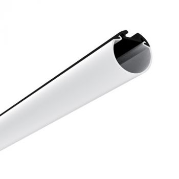 Spazio Pendant Lights 1053.30 Ulisse Mini Aluminium profile with aluminium base and polycarbonate diffuser Black and Opal
