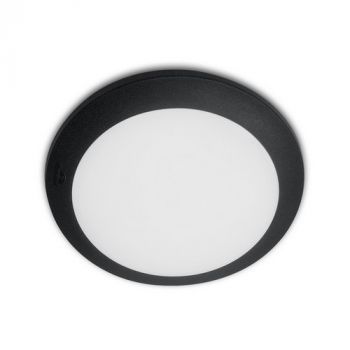 Spazio 1B3.000.000.AYE1L Umberta  / 4000K Wall Fitting With Shockproof Resin Body And Pmma Diffuser, Includes Lamp Black