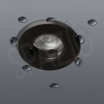 Spazio Downlight 2201/30 2201 die-cast aluminium body, glass diffuser, clip off rim, suitable for use with Gu10 LED lamps Black