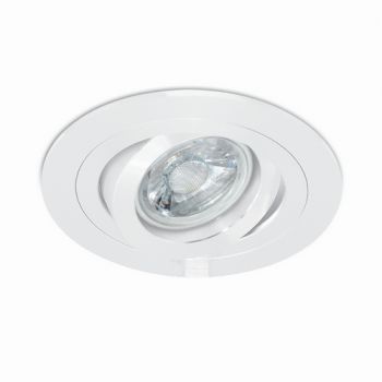Spazio Downlight 2211.3/31 Tilt Interior tilt, Gu10 Fitting in turned aluminium suitable for GU10 LED Lamps White