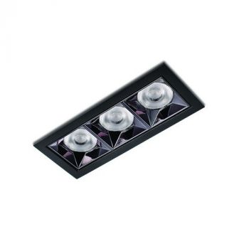 Spazio WYN-2362.03.4030 Kler Rec 3 Light Linear 12W Downlight Black 4000K