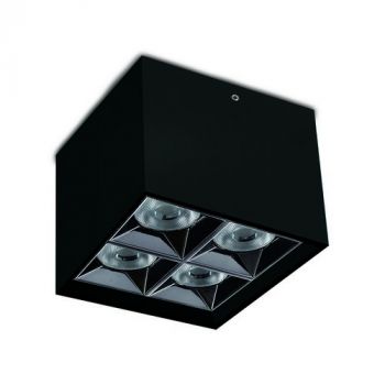 Spazio WYN-2363.04.4030 Kler Surface 4 Light Square 16W Black 4000K