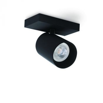 Spazio Spotlight 246611.30, 246611.31 Lone Square Spot fitting with aluminium body, 350° rotation, 90° tilt 50W (Multiple Colours/Finishes)