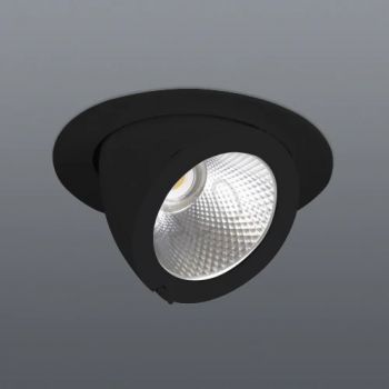 Spazio 2855.3040.30 Compass 30W 2 LED downlight with die-cast aluminium body, tempered glass diffuser 4000K Black
