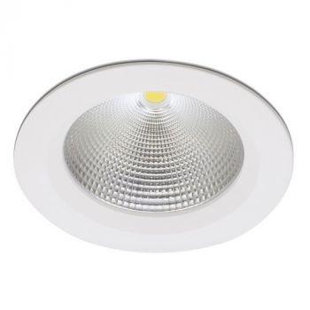 Spazio 2859.30.35.31 Actros 2 30W / 3500K Recessed Led Downlight With Aluminium Body And Glass Diffuser, Low Glare Reflector.   Includes Led Driver. White