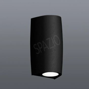 Spazio 2A4.000.000.AXL2K Marta 90 2 x 4.8W Light Wall fitting IP55 with shockproof resin body and polycarbonate diffuser, includes colour changing GU10 lamp Black