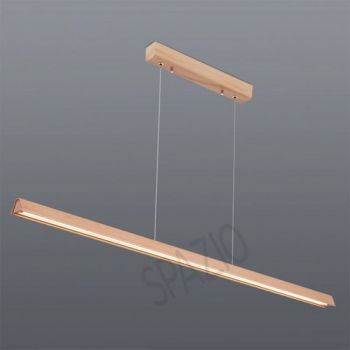 Spazio 3968.30.01 Lignum Linear, triac dimmable LED Pendant with aluminium body, Wooden shade and acrylic diffuser Natural BeechWood