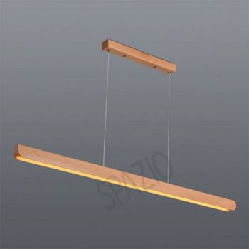 Spazio 3969.30.01 Wude Linear, triac dimmable, LED Pendant with aluminium body, Wooden shade and acrylic diffuser Natural BeechWood