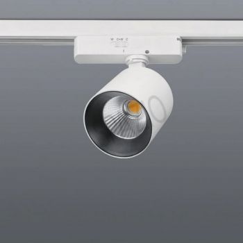 Spazio 4137.20334.31T3 New York 3CCT 20W LED 3 Wire High power track spot with aluminium body and polycarbonate diffuser White