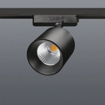 Spazio 4137.30334.30T3, 4137.30334.31T3 New York 3CCT 30W LED 3 Wire High power Adjustable track spot with aluminium body and polycarbonate diffuser (Multiple Colours/Finishes)
