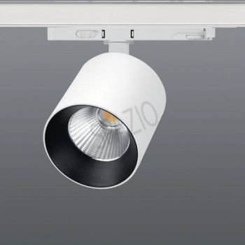 Spazio 4137.30334.31T4 New York 30W 3CCT 30W High power adjustable, LED 4 wire track spot with aluminium body and polycarbonate diffuser White