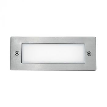 Spazio Wall Light 4474/3038 Rect Plain Large Footlight 1.12W Stainless Steel 3000K