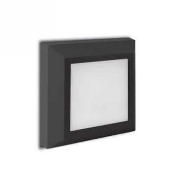 Spazio Wall Light 4487.3.30, 4487.3.50 Ozo Square Plain 3.8W - CTC 3000K - 6500K Selectable (Multiple Colours/Finishes)