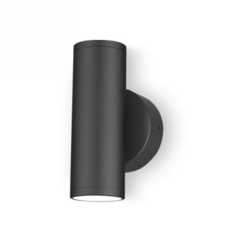 Spazio Wall Light 4567.4030, 4567.4031 Trama Black Up and down exterior wall fitting with aluminium body and tempered glass diffuser 4000K 2x14W (Multiple Colours/Finishes)