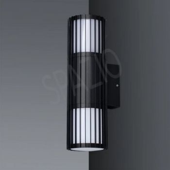 Spazio 4614.0230, 4614.0244 Paso Doblo Exterior up and down wall fitting with aluminium body and polycarbonate diffuser (Multiple Colours/Finishes)