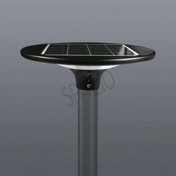 Spazio 4616.2030 20W Sunflower Solar Powered post top with UV protected and fire-proof ABS and Polycarbonate body and polycarbonate diffuser Black