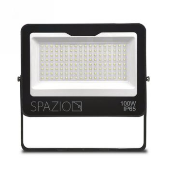 Spazio Flood Light 4627.100.40.30 Ktm2 High Power LED Spot With Aluminium Body And Glass Diffuser. 180° Tilt And 120° Beam Angle 100W IP65 Black