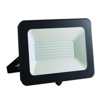Spazio Floodlight 4645.02.100.40.30 IPLAST 100W with polycarbonate body, plastic bracket and tempered glass diffuser 4000K Black