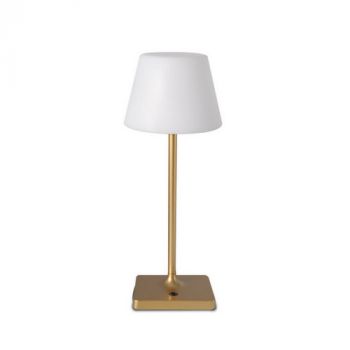 Spazio Table Lamp 4675.3010 Lolly Rechargeable Table Fitting With Die-Cast Aluminium Body And Polyethylene Shade Gold