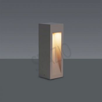 Spazio 4710.30.02 Cinder B Exterior LED bollard with cement body and acrylic lens diffuser. Integral driver included Natural Concrete