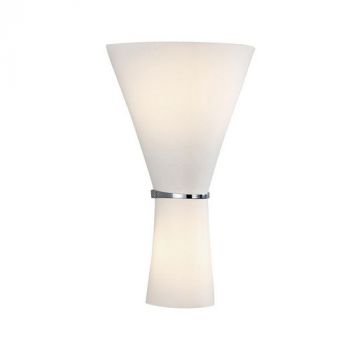 Spazio Wall Light 5218/1861 Fan Wall fitting with opal glass diffuser, chrome metal bracket and metal base 40W Opal