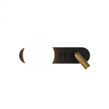 Spazio Wall Light 5241.30, 5241.31 ST Regis Decorative, interior wall/reading light with both LED and G9 light sources with Metal body and glass diffuser (Multiple Colour/Finishes)