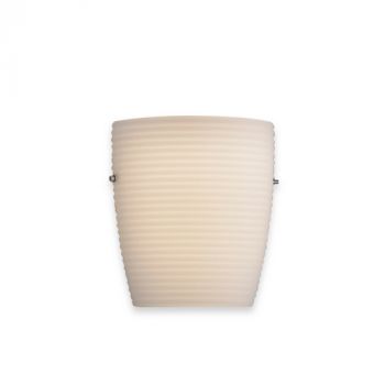 Spazio Wall Light 5247 Kendo Max 60W Interior Wall fitting with metal body and ribbed opal shade White