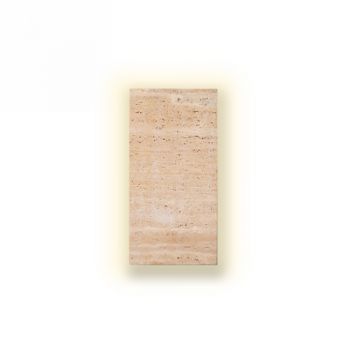Spazio Wall Light WYN-5248.04 Pandora Interior Surface Mounted Wall Fitting With Metal Base, Marble Body And Polystyrene Diffuser IP20 Travertine Marble