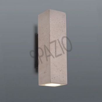 Spazio 5252.01 Eterna Up & Down Square Decorative, Wall fitting, with metal base and travertine marble body Black, Travertine Marble