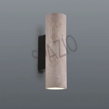 Spazio 5253.01 Eterna Up & Down Round Decorative, Wall fitting with metal base and marble body Black, Travertine Marble