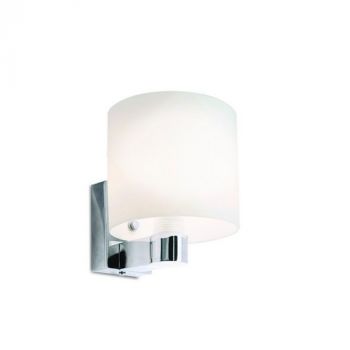 Spazio Wall Light 5272.1 Warrior Wall Fitting With Polished Stainless Steel Base And Glass Shade