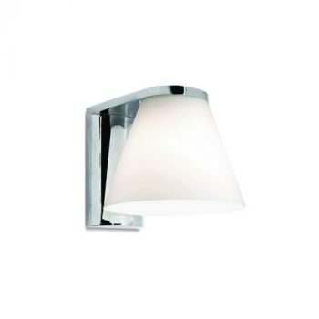 Spazio Wall Light 5272.2 Neoclassic Wall Fitting With Polished Stainless Steel Base And Glass Shade
