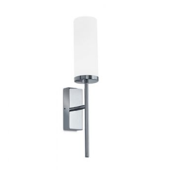 Spazio Wall Light WYN-5276 Moore Wall Fitting With Opal Glass Shade And Chrome Stainless Steel Base