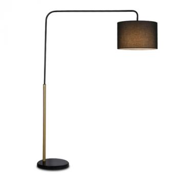 Spazio Floor Lamp 5284.30 Class Max.60W Interior, decorative floor lamp with metal and marble body and TC fabric shade