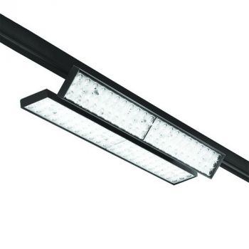 Spazio Track Light 7028.3530 Ontrack With Wings Linear 4 Wire Track Mounted Fitting, Made Up Of Aluminium With A Polycarbonate Diffuser