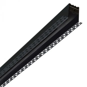 Spazio Track Light 7521.30.30 Black Recessed Hideaway Extrusion For Use With 3 Wire Track And Spots