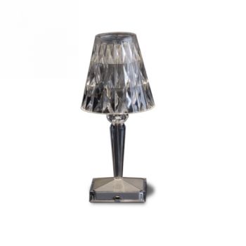 Spazio WYN-8449.02 Cristallo Dimmable Rechargeable, Colour Temperature Changing, Table Lamp 2W Smokey