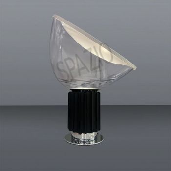 Spazio 8492 Tempo interior, E27 table lamp with aluminium body and glass diffuser Black / Chrome
