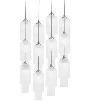 Spazio Pendant Lights 8577.12 Alba Pendant Cluster 12 Light Fitting Cluster With Glass Shades. 3.5m Suspensions