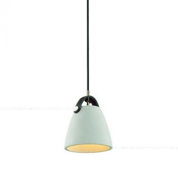 Spazio Pendant Lights 8608.160 Saddle with concrete shade and leather strap, 3m suspension 60W Grey Medium